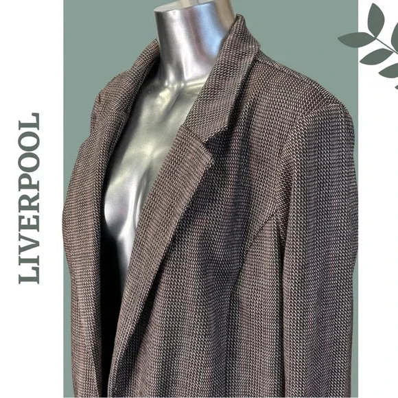 Liverpool LM1210CA71 Boyfriend Blazer with Princess Dart Brown  Size Extra Large - Picture 8 of 11